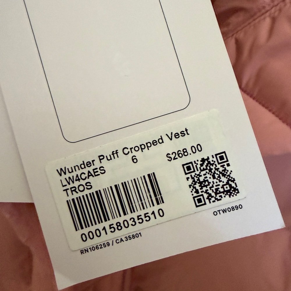 lululemon Wunder Puff 600-Down-Fill Cropped Vest Size 6 - Picture 5 of 7